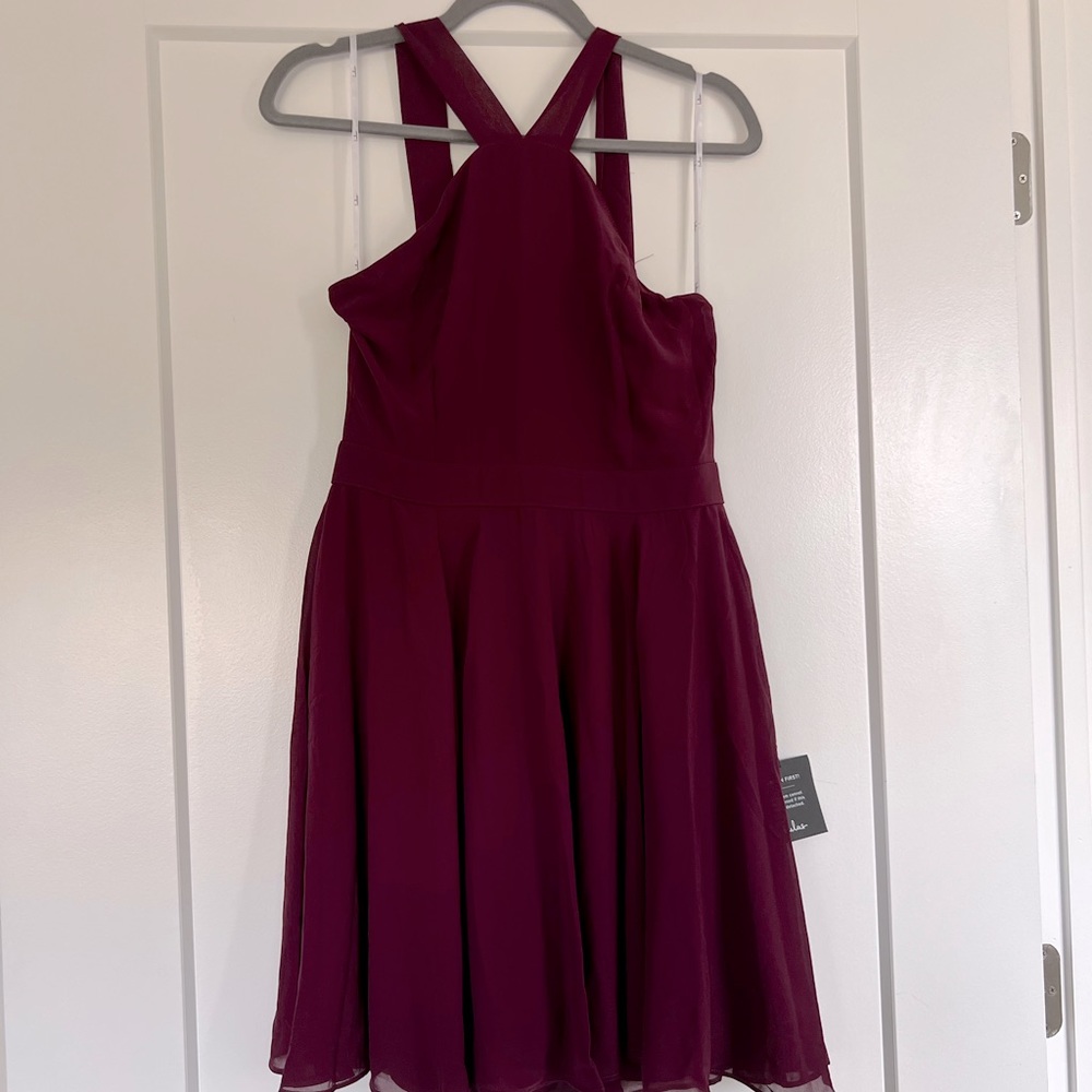 NWT Lulus Forevermore Skater Dress in Burgundy size Medium